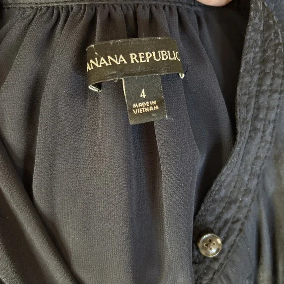 Banana republic Navy women's dress size 4 LS With Pockets subtle snakeskin print - Picture 13 of 16